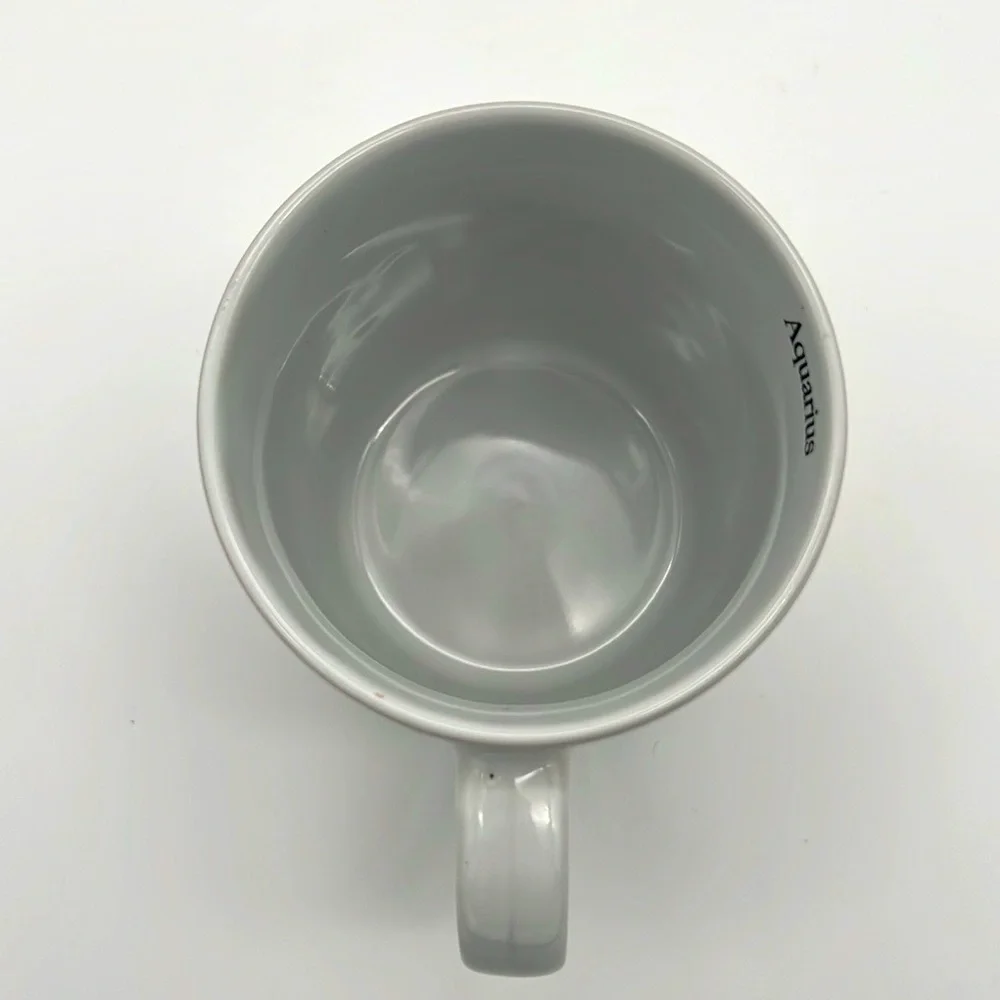 Aquarius Zodiac Cup Mug - White Ceramic with Black and Gold Lettering - Picture 6 of 9
